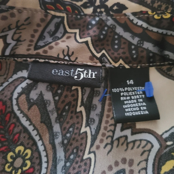 °East 5th Blouse / Paisley Print / Size 14 - Picture 6 of 6